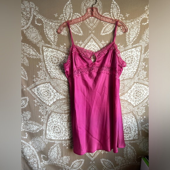 DANIELLE GUIZIO Babydoll Slip Dress in Pink w/ Pearls - Picture 2 of 9